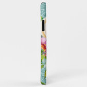 Rose in Rosa und Creme Aqua Glitzer Case-Mate iPhone Hülle (Hinten/Rechts)