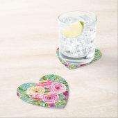 Rose in Rosa und Creme Aqua Glitzer Untersetzer (Vor Ort)