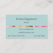 Rose in Rosa und Creme Aqua Glitzer Visitenkarte (Rückseite)