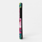 Rose in Rosa und Creme auf Aquamarin Case-Mate iPhone Hülle (Hinten/Links)