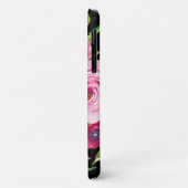 Rose in Rosa und Creme auf Schwarz Case-Mate iPhone Hülle (Hinten/Links)