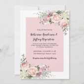 Rose in Rosa und Creme Einladung (Vorderseite)