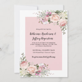 Rose in Rosa und Creme Einladung