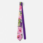 Rose in Rosa und Creme, Lila Glitzer Krawatte (Vorderseite)