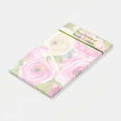 Rose in Rosa und Creme Post-it Klebezettel (angewinkelt)
