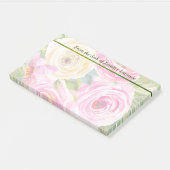 Rose in Rosa und Creme Post-it Klebezettel (angewinkelt)
