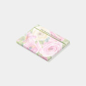 Rose in Rosa und Creme Post-it Klebezettel (angewinkelt)