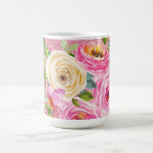 Rose in Rosa und Cremepinot Glitzer Kaffeetasse (Mittel)