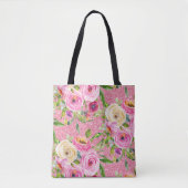 Rose in Rosa und Cremepinot Glitzer Tasche (Vorderseite)