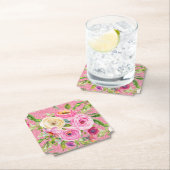 Rose in Rosa und Cremepinot Glitzer Untersetzer (Vor Ort)