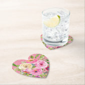 Rose in Rosa und Cremepinot Glitzer Untersetzer (Vor Ort)