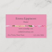 Rose in Rosa und Cremepinot Glitzer Visitenkarte (Rückseite)