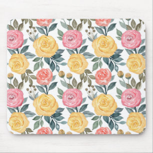 Rose in Rosa und Gelb Mousepad