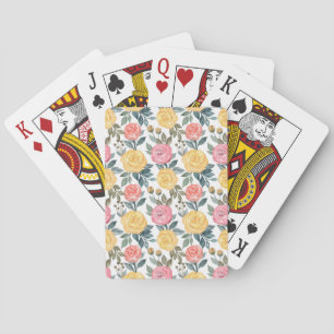Rose in Rosa und Gelb Spielkarten