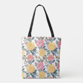 Rose in Rosa und Gelb Tasche (Rückseite)