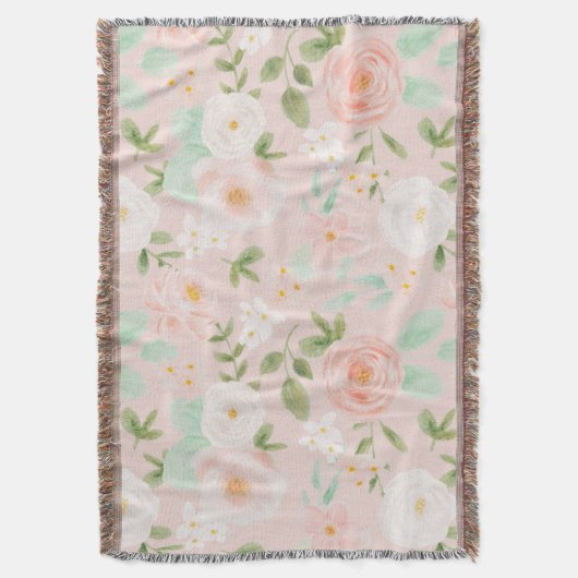 Rose in Rosa und Pfirsich Decke (Vorderseite Vertikal)