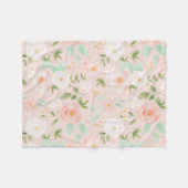 Rose in Rosa und Pfirsich Fleecedecke (Vorderseite (Horizontal))