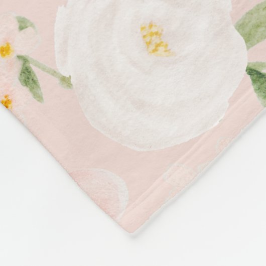 Rose in Rosa und Pfirsich Fleecedecke (Ecke)