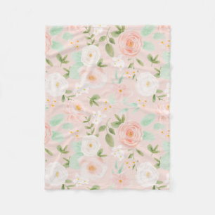 Rose in Rosa und Pfirsich Fleecedecke