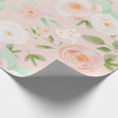 Rose in Rosa und Pfirsich Geschenkpapier (Ecke)