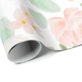 Rose in Rosa und Pfirsich Geschenkpapier (Rolleneckpunkt)