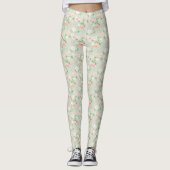 Rose in Rosa und Pfirsich Leggings (Vorderseite)