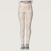 Rose in Rosa und Pfirsich Leggings (Vorderseite)