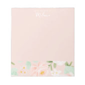 Rose in Rosa und Pfirsich Notizblock (Vorderseite)