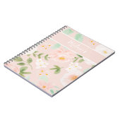 Rose in Rosa und Pfirsich Notizblock (Linke Seite)