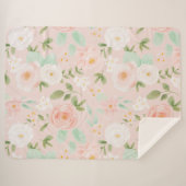 Rose in Rosa und Pfirsich Sherpadecke (Vorderseite (Horizontal))