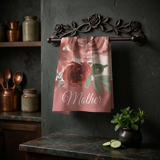 Rose in Rosa und Rot Geschirrtuch