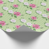 Rose in Rosa und Weiß Geschenkpapier (Ecke)