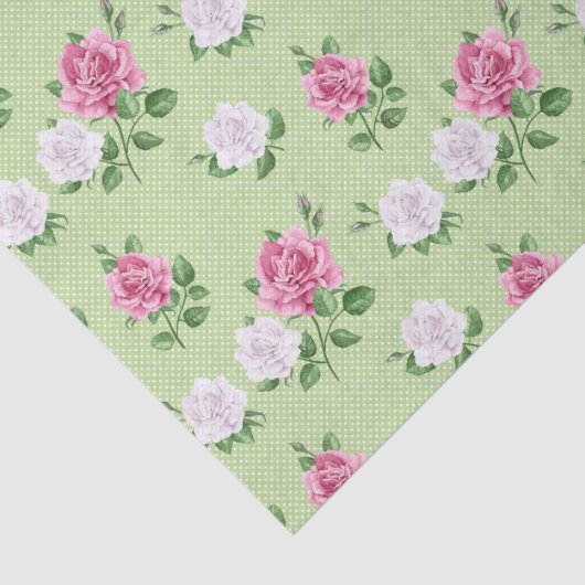 Rose in Rosa und Weiß Seidenpapier (Detail)