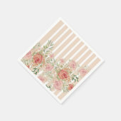Rose in Rosa Wasserfarben Handbemalt Serviette (Ecke)