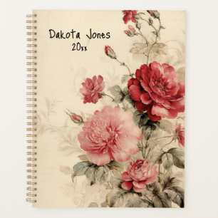 Rose in Rot und Rosa Planer