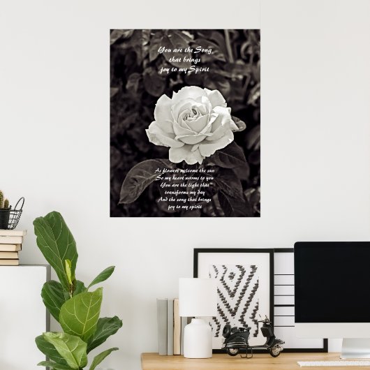 Rose in Schwarz-Weiß-Poster Poster (Heimbüro)