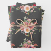 Rose in schwarzem Umschlagpapier Geschenkpapier Set (Beispiel)