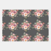 Rose in schwarzem Umschlagpapier Geschenkpapier Set (Vorderseite)