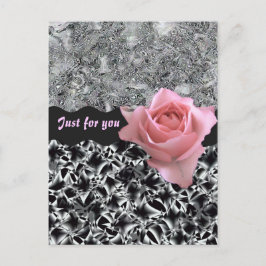 Rose in Schwarzweiß Postkarte