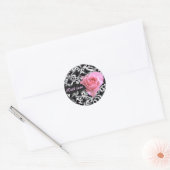 Rose in Schwarzweiß Runder Aufkleber (Umschlag)