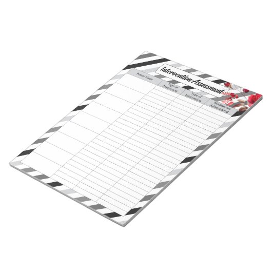 Rose in Streifen — Interventionsbewertung Notizblock (angewinkelt)