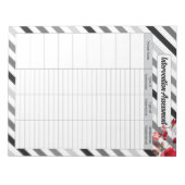 Rose in Streifen — Interventionsbewertung Notizblock (Vorderseite)