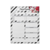 Rose in Streifen _ Klinische Planung Notizblock (Rotiert)