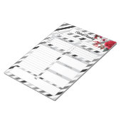 Rose in Streifen _ Klinische Planung Notizblock (angewinkelt)