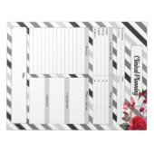 Rose in Streifen _ Klinische Planung Notizblock (Vorderseite)