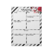 Rose in Streifen _ Pathophysiologie Temp Notizblock (Rotiert)