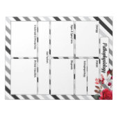 Rose in Streifen _ Pathophysiologie Temp Notizblock (Vorderseite)