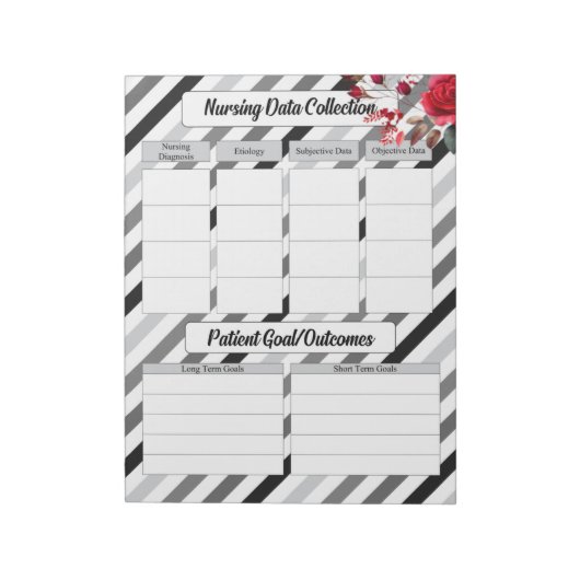 Rose in Streifen _ Pflege von Daten Notizblock (Rotiert)