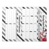 Rose in Streifen _ Pflege von Daten Notizblock (Vorderseite)