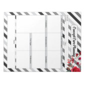 Rose in Streifen _ Planung der Concept Care Notizblock (Vorderseite)